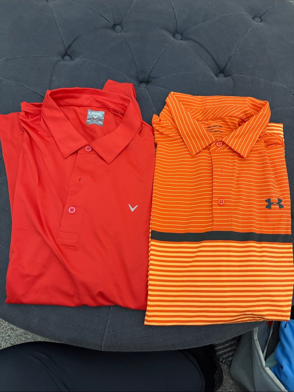 Under Armour Orange Stripe Polo & Callaway Red Polo - Kids